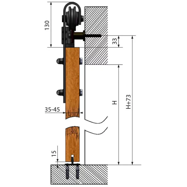 Kovanie - Garniža pre posuvné dvere LOFT, Design Line REA Kovanie - Garniža pre posuvné dvere LOFT, Design Line REA