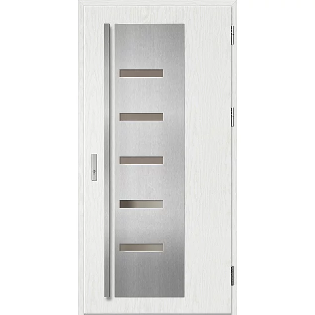 Oceľové vchodové dvere - AMBERG 2 - Borovica Biela, Label Inox Oceľové vchodové dvere ERKADO - AMBERG 2 - Borovica Biela, Label Inox