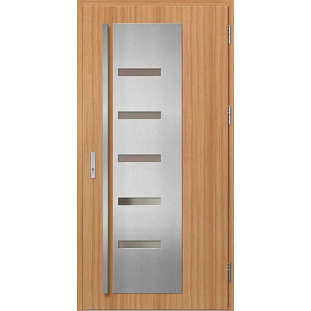 Oceľové vchodové dvere - AMBERG 2 - Borovice Horská, Label Black Ocelové vchodové dveře ERKADO - AMBERG 2 - Borovice horská, Label Inox