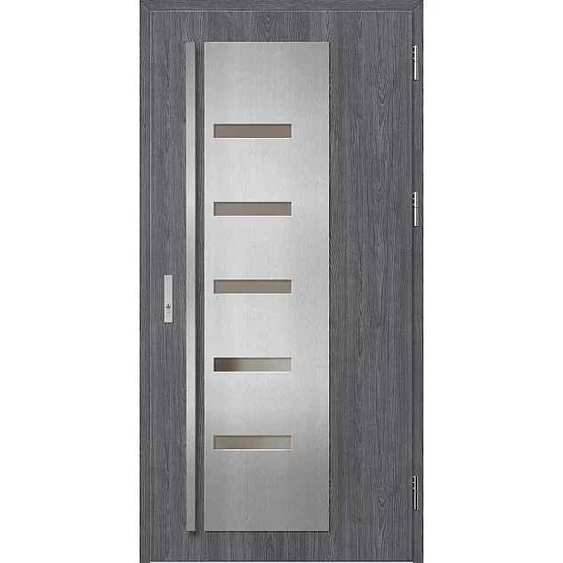 Oceľové vchodové dvere - AMBERG 2 - Dub Antracit, Label Inox Oceľové vchodové dvere ERKADO - AMBERG 2 - Dub Antracit, Label Inox