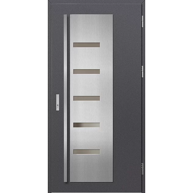 Oceľové vchodové dvere - AMBERG 2 - Hladký Antracit, Label Inox Oceľové vchodové dvere ERKADO - AMBERG 2 - Hladký Antracit, Label Inox