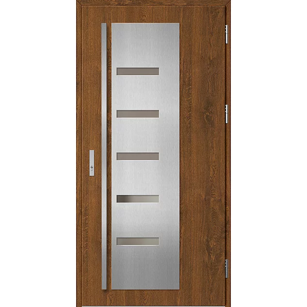 Oceľové vchodové dvere - AMBERG 2 - Orech, Label Inox Oceľové vchodové dvere ERKADO - AMBERG 2 - Orech, Label Inox