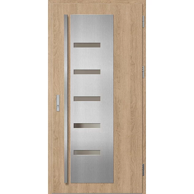 Oceľové vchodové dvere - AMBERG 2 - Surový Dub, Label Inox Oceľové vchodové dvere ERKADO - AMBERG 2 - Surový Dub, Label Inox