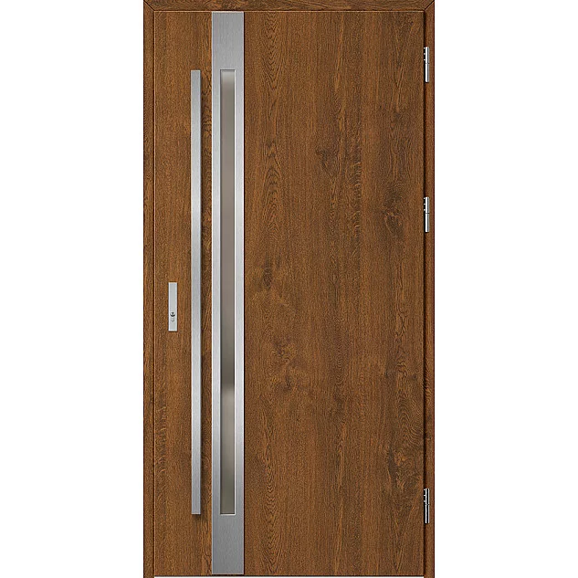 Oceľové vchodové dvere - LANGEN 1 - Orech, Label Inox Oceľové vchodové dvere ERKADO - LANGEN 1 - Orech, Label Inox