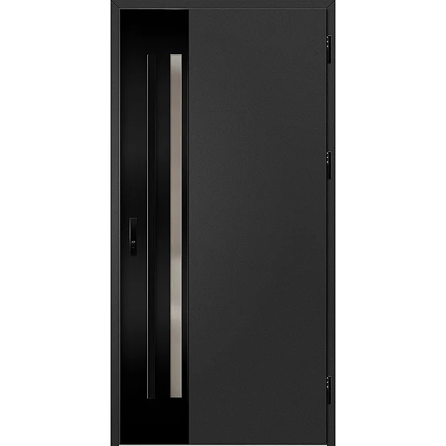 Oceľové vchodové dvere - LANGEN 2 - Čierna, Label Black Oceľové vchodové dvere ERKADO - LANGEN 2 - Čierna, Label Black