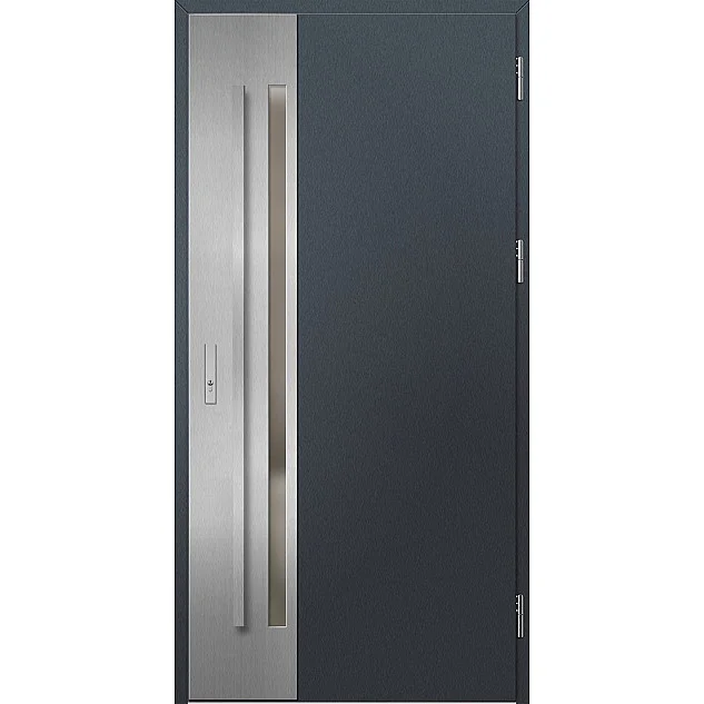 Oceľové vchodové dvere - LANGEN 2 - Antracit Štruktúra, Label Inox Oceľové vchodové dvere ERKADO - LANGEN 2 - Antracit Štruktúra, Label Inox