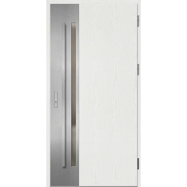Oceľové vchodové dvere - LANGEN 2 - Borovica Biela, Label Inox Oceľové vchodové dvere ERKADO - LANGEN 2 - Borovica Biela, Label Inox