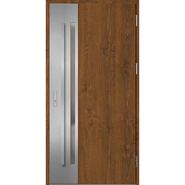 Oceľové vchodové dvere - LANGEN 2 - Orech, Label Inox Oceľové vchodové dvere ERKADO - LANGEN 2 - Orech, Label Inox