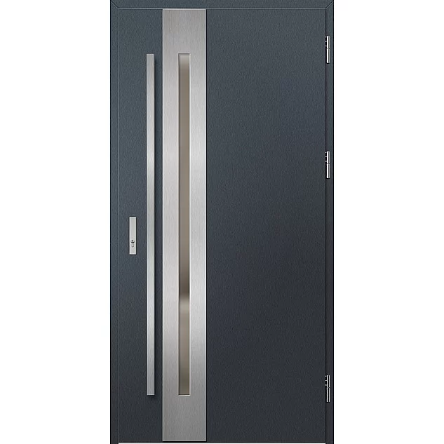 Oceľové vchodové dvere - LANGEN 3 - Antracit Štruktúra, Label Inox Oceľové vchodové dvere ERKADO - LANGEN 3 - Antracit Štruktúra, Label Inox