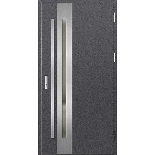 Oceľové vchodové dvere - LANGEN 3 - Hladký Antracit, Label Inox Oceľové vchodové dvere - LANGEN 3 - Hladký Antracit, Label Inox