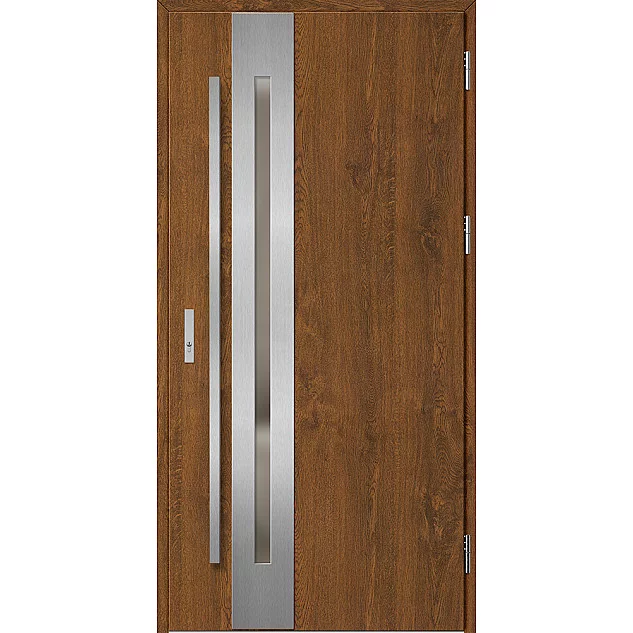 Oceľové vchodové dvere - LANGEN 3 - Orech, Label Inox Oceľové vchodové dvere ERKADO - LANGEN 3 - Orech, Label Inox