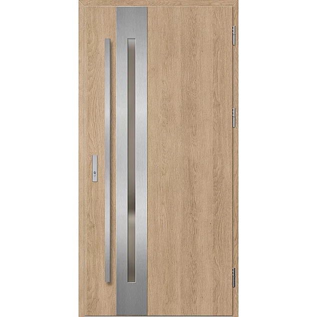 Oceľové vchodové dvere - LANGEN 3 - Surový Dub, Label Inox Oceľové vchodové dvere ERKADO - LANGEN 3 - Surový Dub, Label Inox