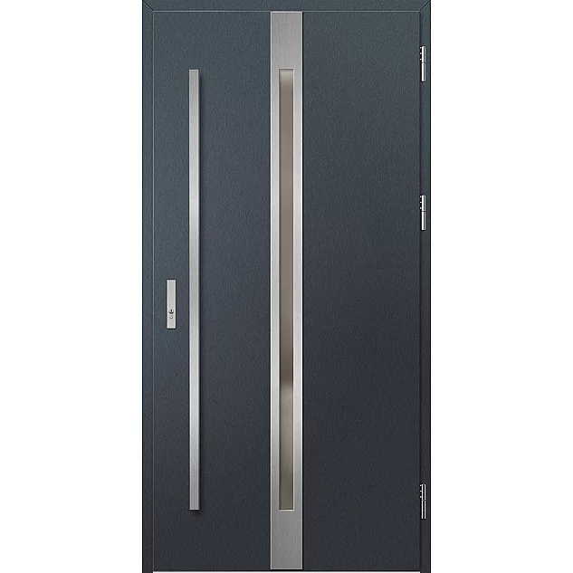 Oceľové vchodové dvere - LANGEN 4 - Antracit Štruktúra, Label Inox Oceľové vchodové dvere ERKADO - LANGEN 4 - Antracit Štruktúra, Label Inox