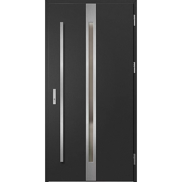 Oceľové vchodové dvere - LANGEN 4 - Čierna, Label Inox Oceľové vchodové dvere ERKADO - LANGEN 4 - Čierna, Label Inox