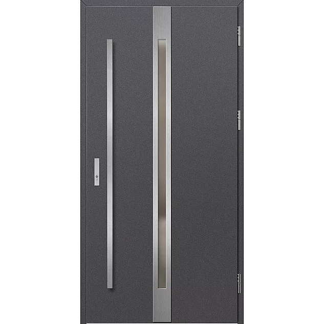 Oceľové vchodové dvere - LANGEN 4 - Hladký Antracit, Label Inox Oceľové vchodové dvere - LANGEN 4 - Hladký Antracit, Label Inox