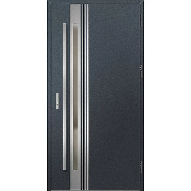 Oceľové vchodové dvere - LANGEN 5 - Antracit Štruktúra, Label Inox Oceľové vchodové dvere ERKADO - LANGEN 5 - Antracit Štruktúra, Label Inox