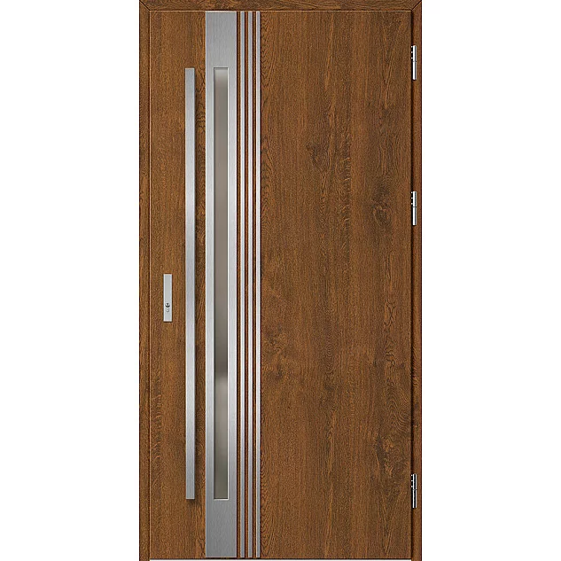 Oceľové vchodové dvere - LANGEN 5 - Orech, Label Inox Oceľové vchodové dvere ERKADO - LANGEN 5 - Orech, Label Inox