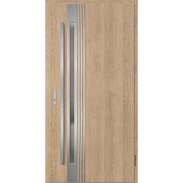Oceľové vchodové dvere - LANGEN 5 - Surový Dub, Label Inox Oceľové vchodové dvere ERKADO - LANGEN 5 - Surový Dub, Label Inox