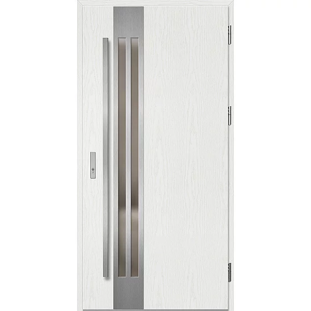 Oceľové vchodové dvere - LEIMEN 1 - Borovica Biela, Label Inox Oceľové vchodové dvere ERKADO - LEIMEN 1 - Borovica Biela, Label Inox