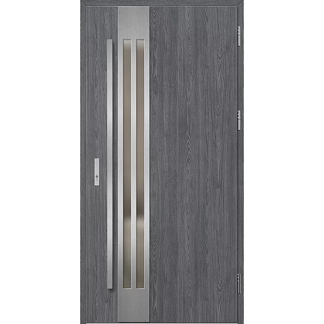 Oceľové vchodové dvere - LEIMEN 1 - Dub Antracit, Label Inox Oceľové vchodové dvere ERKADO - LEIMEN 1 - Dub Antracit, Label Inox