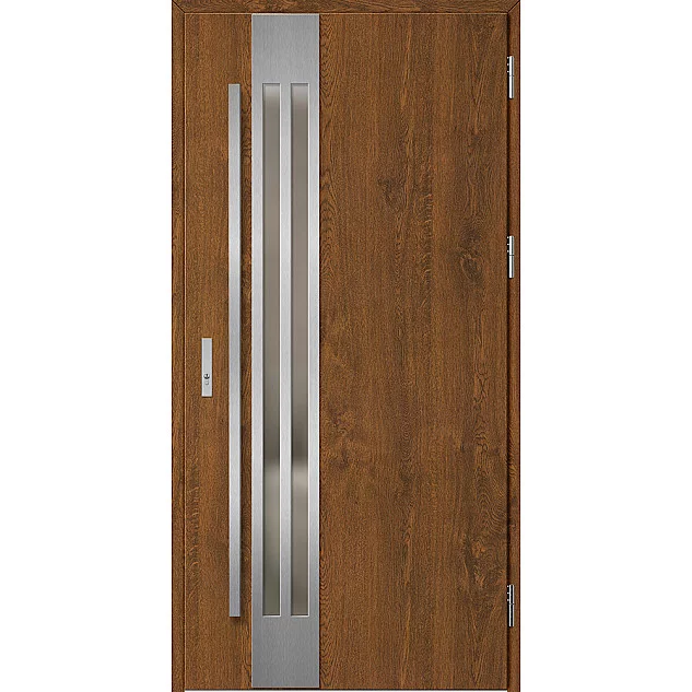 Oceľové vchodové dvere - LEIMEN 1 - Orech, Label Inox Oceľové vchodové dvere ERKADO - LEIMEN 1 - Orech, Label Inox