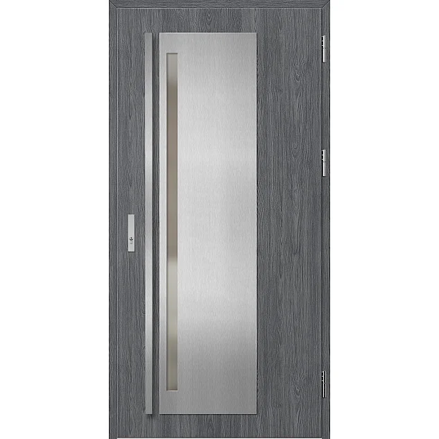 Oceľové vchodové dvere - LINDEN 1 - Dub Antracit, Label Inox Oceľové vchodové dvere ERKADO - LINDEN 1 - Dub Antracit, Label Inox