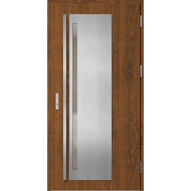 Oceľové vchodové dvere - LINDEN 1 - Orech, Label Inox Oceľové vchodové dvere ERKADO - LINDEN 1 - Orech, Label Inox