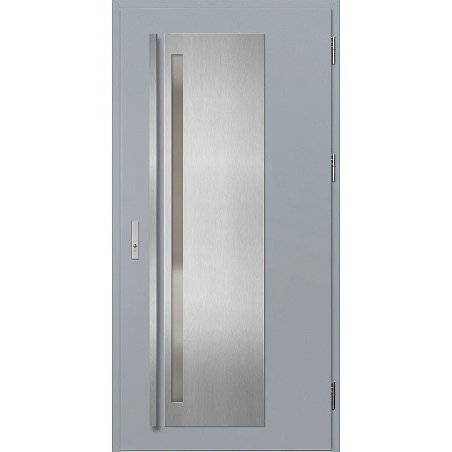 Oceľové vchodové dvere - LINDEN 1 - Sivá, Label Inox Oceľové vchodové dvere ERKADO - LINDEN 1 - Sivá, Label Inox