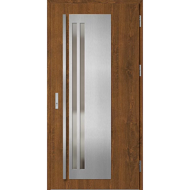 Oceľové vchodové dvere - LINDEN 2 - Orech, Label Inox Oceľové vchodové dvere ERKADO - LINDEN 2 - Orech, Label Inox