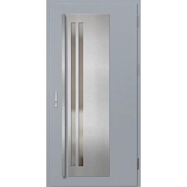 Oceľové vchodové dvere - LINDEN 2 - Sivá, Label Inox Oceľové vchodové dvere ERKADO - LINDEN 2 - Sivá, Label Inox