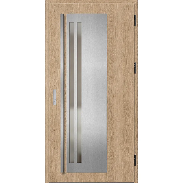 Oceľové vchodové dvere - LINDEN 2 - Surový Dub, Label Inox Oceľové vchodové dvere ERKADO - LINDEN 2 - Surový Dub, Label Inox