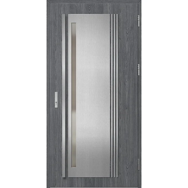 Oceľové vchodové dvere - LINDEN 4 - Dub Antracit, Label Inox Oceľové vchodové dvere ERKADO - LINDEN 4 - Dub Antracit, Label Inox