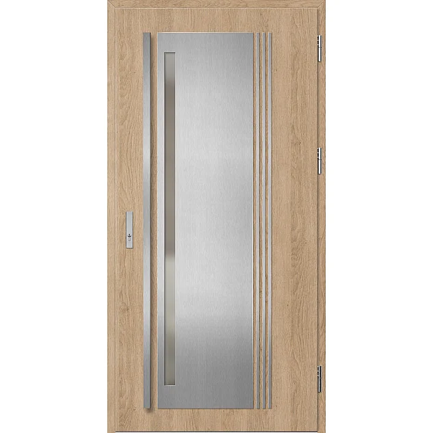 Oceľové vchodové dvere - LINDEN 4 - Surový Dub, Label Inox Oceľové vchodové dvere ERKADO - LINDEN 4 - Surový Dub, Label Inox