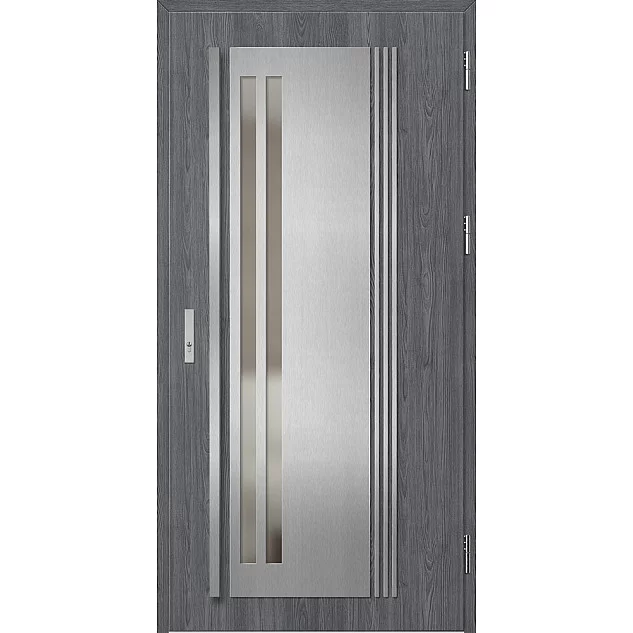 Oceľové vchodové dvere - LINDEN 5 - Dub Antracit, Label Inox Oceľové vchodové dvere ERKADO - LINDEN 5 - Dub Antracit, Label Inox