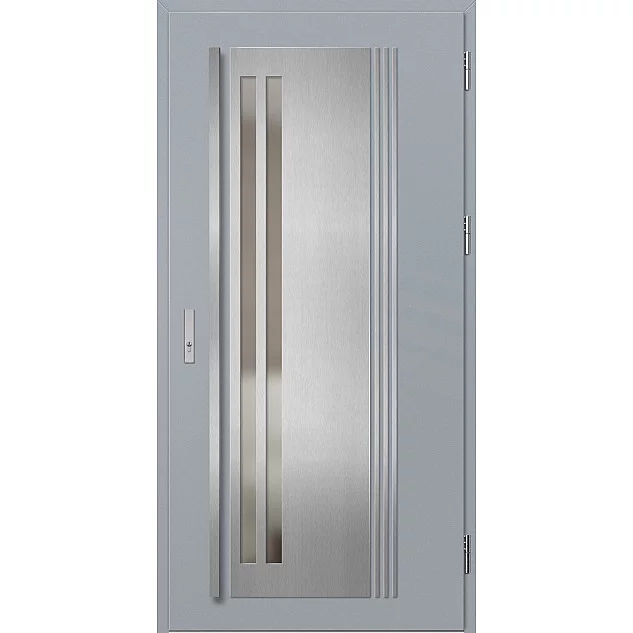 Oceľové vchodové dvere - LINDEN 5 - Sivá, Label Inox Oceľové vchodové dvere ERKADO - LINDEN 5 - Sivá, Label Inox