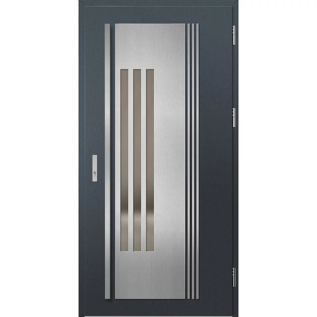 Oceľové vchodové dvere - MURTER 6 - Antracit Štruktúra, Label Inox Oceľové vchodové dvere ERKADO - MURTER 6 - Antracit Štruktúra, Label Inox