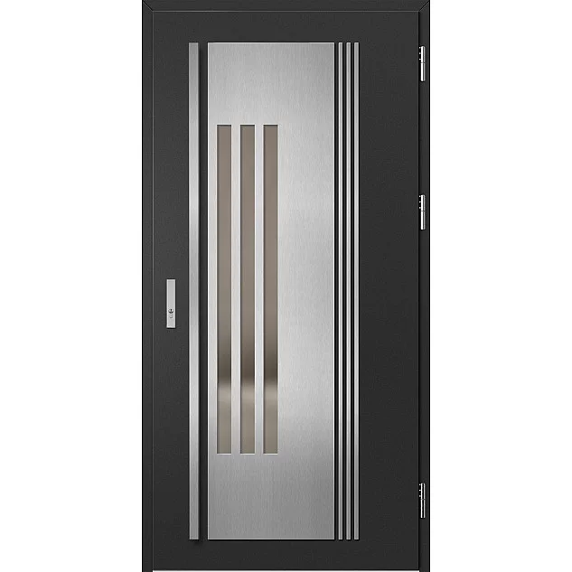 Oceľové vchodové dvere - MURTER 6 - Čierna, Label Inox Oceľové vchodové dvere ERKADO - MURTER 6 - Čierna, Label Inox