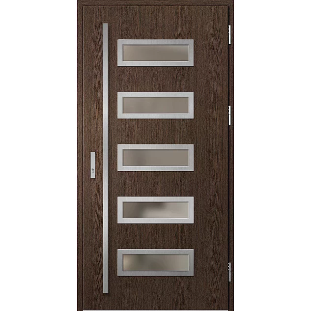 Oceľové vchodové dvere - RODING 1 - Bahenný Dub, Label Inox Oceľové vchodové dvere ERKADO - RODING 1 - Bahenný Dub, Label Inox