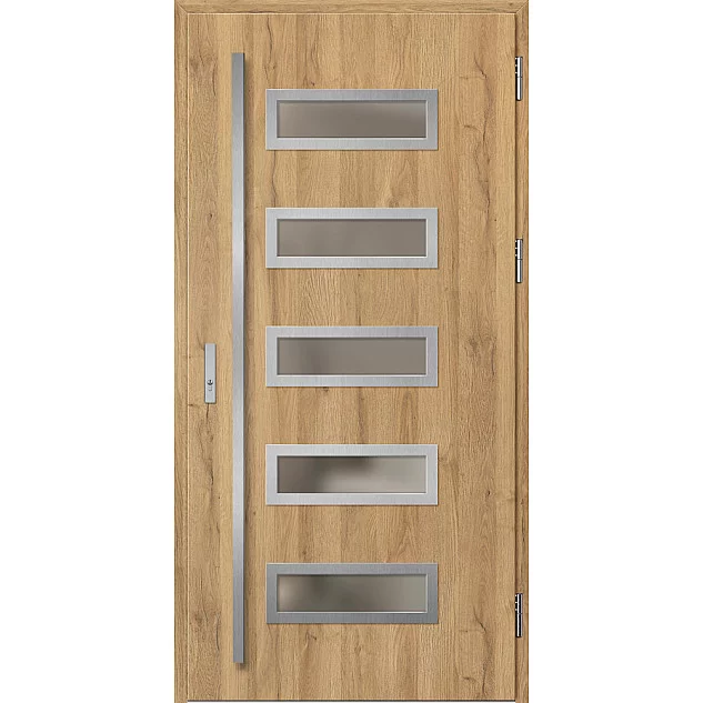 Oceľové vchodové dvere - RODING 1 - Dub Natur, Label Inox Oceľové vchodové dvere ERKADO - RODING 1 - Dub Natur, Label Inox