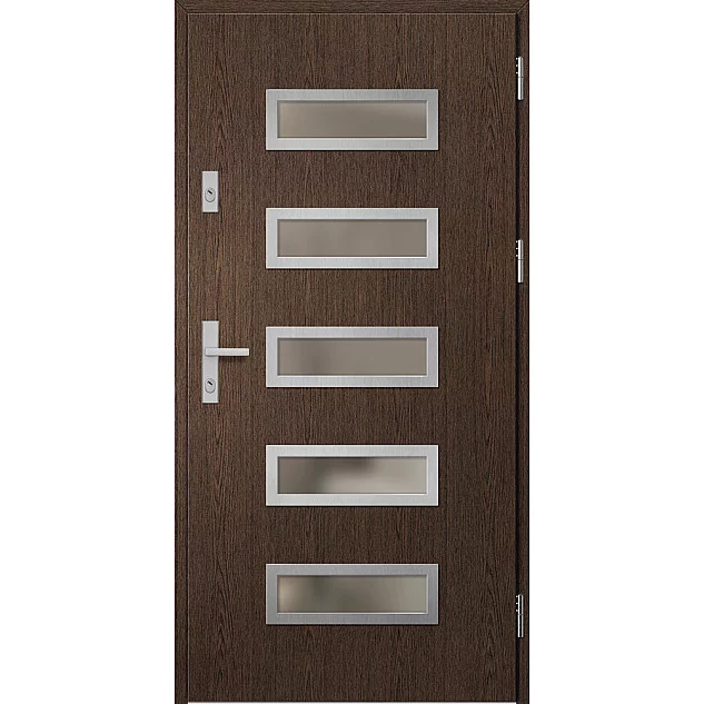 Oceľové vchodové dvere - RODING 1 - Bahenný Dub, Label Inox Oceľové vchodové dvere ERKADO - RODING 1 - Bahenný Dub, Label Inox