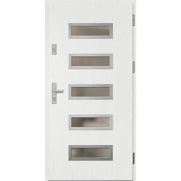 Oceľové vchodové dvere - RODING 1 - Borovica Biela, Label Inox Oceľové vchodové dvere ERKADO - RODING 1 - Borovica Biela, Label Inox