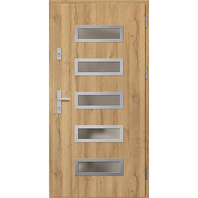 Oceľové vchodové dvere - RODING 1 - Dub Natur, Label Inox Oceľové vchodové dvere ERKADO - RODING 1 - Dub Natur, Label Inox
