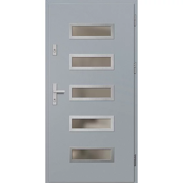 Oceľové vchodové dvere - RODING 1 - Sivá, Label Inox Oceľové vchodové dvere ERKADO - RODING 1 - Sivá, Label Inox