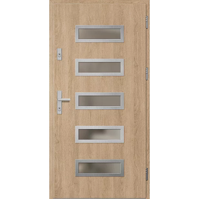 Oceľové vchodové dvere - RODING 1 - Surový Dub, Label Inox Oceľové vchodové dvere ERKADO - RODING 1 - Surový Dub, Label Inox