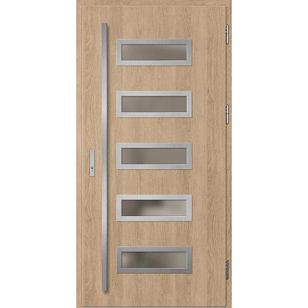 Oceľové vchodové dvere - RODING 1 - Surový Dub, Label Inox Oceľové vchodové dvere ERKADO - RODING 1 - Surový Dub, Label Inox