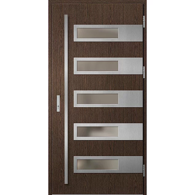 Oceľové vchodové dvere - RODING 2 - Bahenný Dub, Label Inox Oceľové vchodové dvere ERKADO - RODING 2 - Bahenný Dub, Label Inox