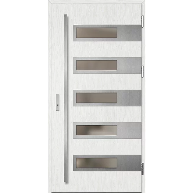Oceľové vchodové dvere - RODING 2 - Borovica Biela, Label Inox Oceľové vchodové dvere ERKADO - RODING 2 - Borovica Biela, Label Inox