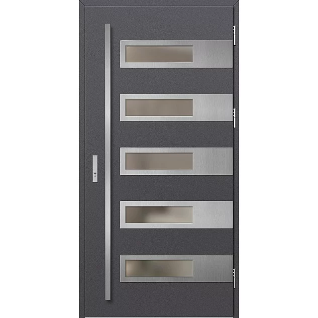 Oceľové vchodové dvere - RODING 2 - Hladký Antracit, Label Inox Oceľové vchodové dvere ERKADO - RODING 2 - Hladký Antracit, Label Inox