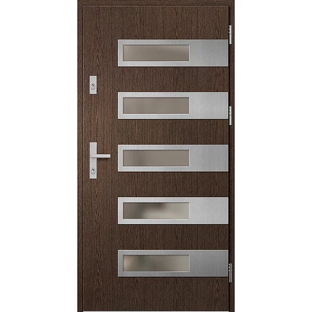 Oceľové vchodové dvere - RODING 2 - Bahenný Dub, Label Inox Oceľové vchodové dvere ERKADO - RODING 2 - Bahenný Dub, Label Inox