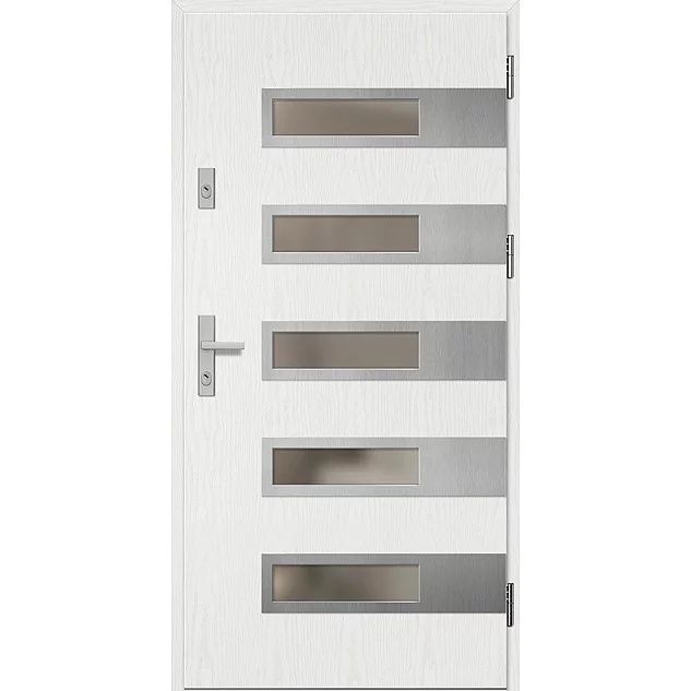 Oceľové vchodové dvere - RODING 2 - Borovica Biela, Label Inox Oceľové vchodové dvere ERKADO - RODING 2 - Borovica Biela, Label Inox